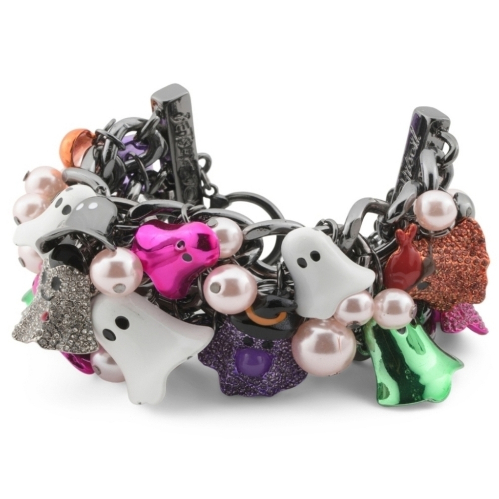Betsey Johnson 2025 Ghost Multicolor Halloween  Charm Bracelet